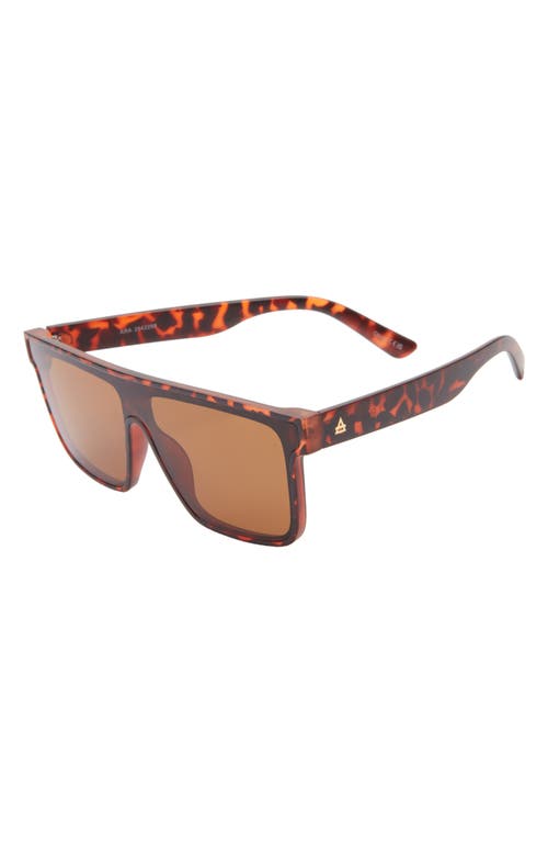 Aire Ara 142mm Shield Sunglasses In Matte Dark Tort/brown Mono