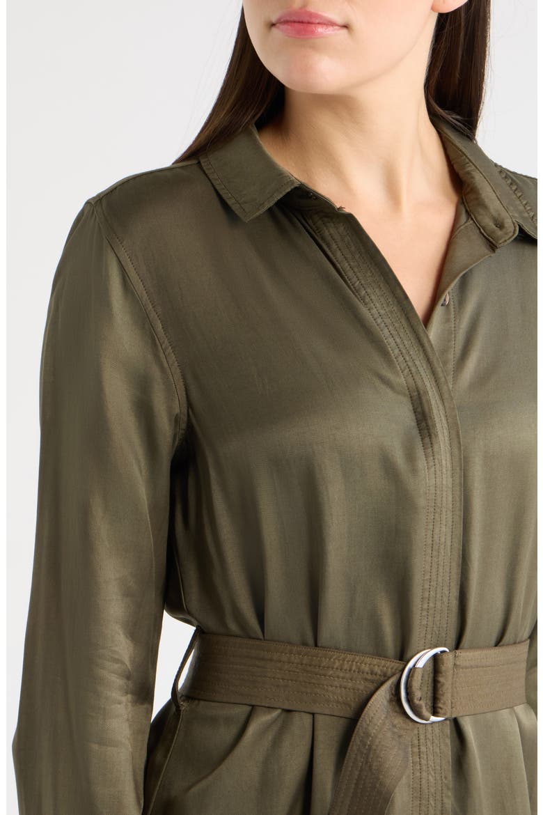 Multi Stitch Belted Shirtdress, Alternate, color, ARMY OLIVE