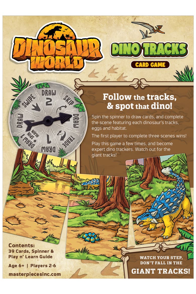 Dinosaur World Dino Tracks Card Game, Alternate, color, Multicolor