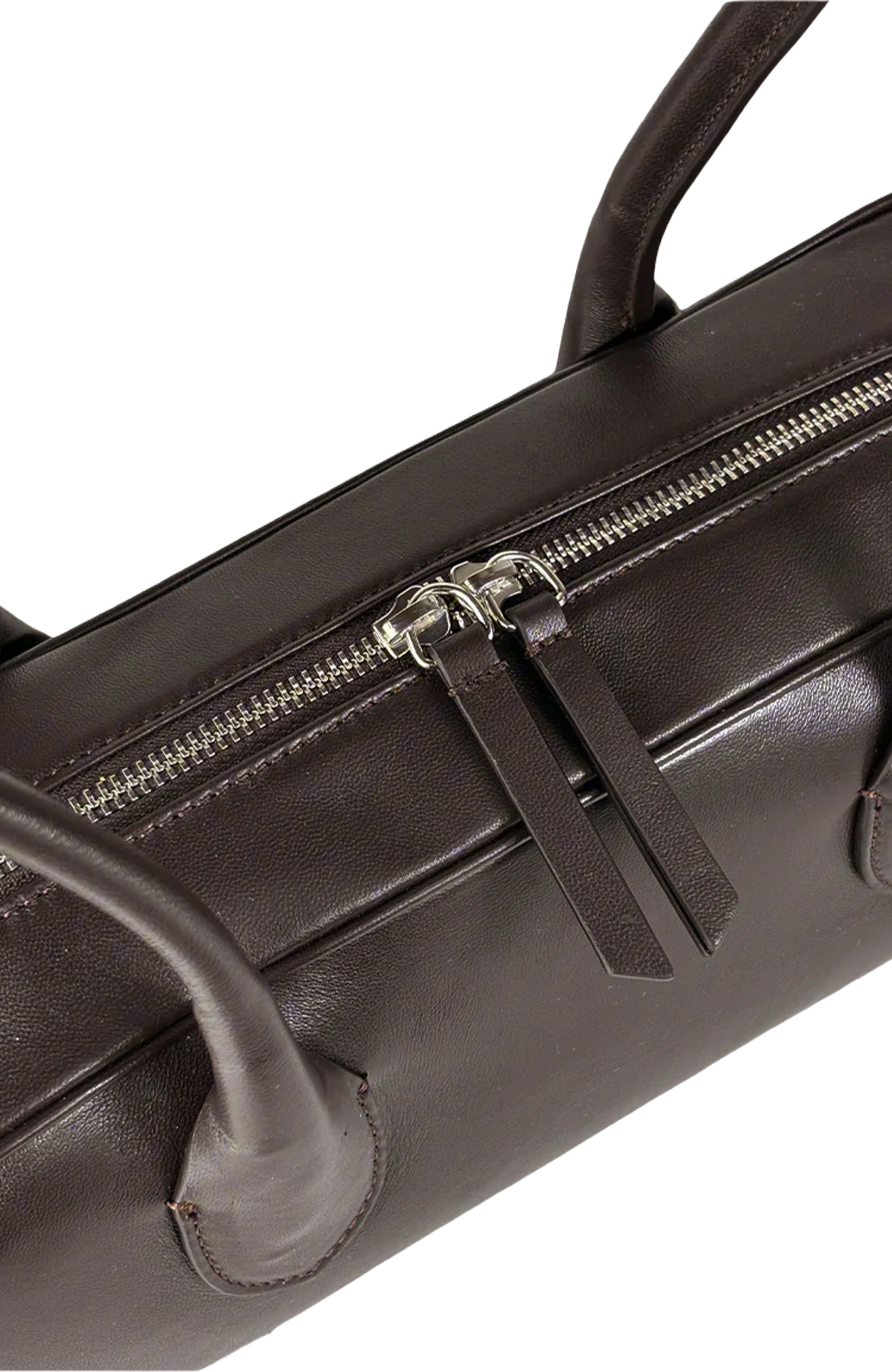 HYER GOODS La Strada Leather East West Bag, Alternate, color, Chocolate