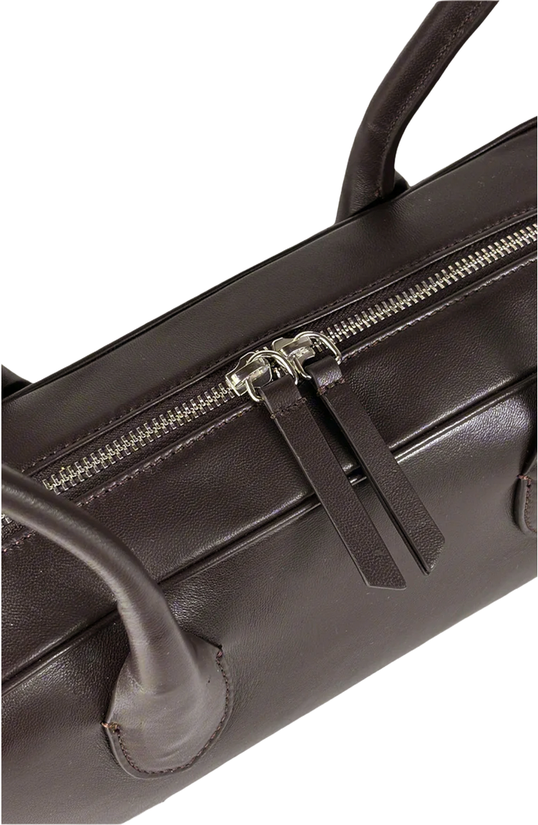 HYER GOODS La Strada Leather East West Bag, Alternate, color, Chocolate