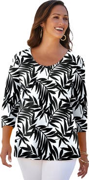 Jessica London Stretch Cotton Scoop Neck Tee