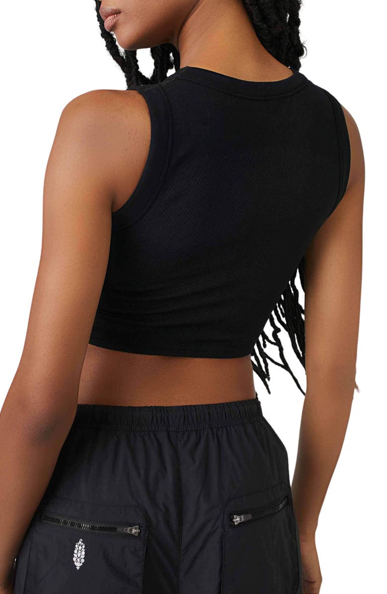 Free People FP Movement Free Throw Crop Muscle Tank Top, Alternate, color, Black