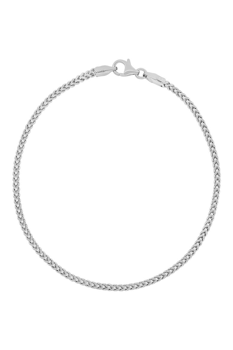 Men's 14K White Gold Square Wheat Chain Bracelet (Nordstrom Exclusive), Main, color, 14K WHITE GOLD