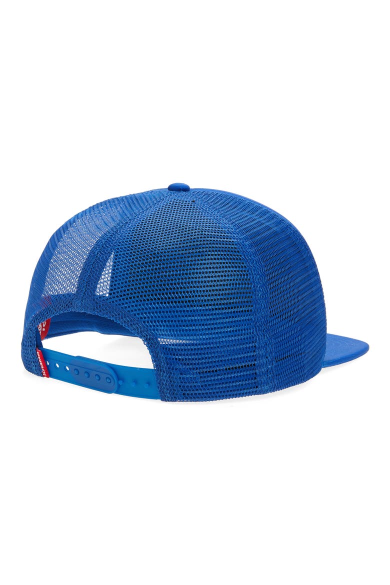 Running Dog Trucker Hat, Alternate, color, VICTORIA BLUE
