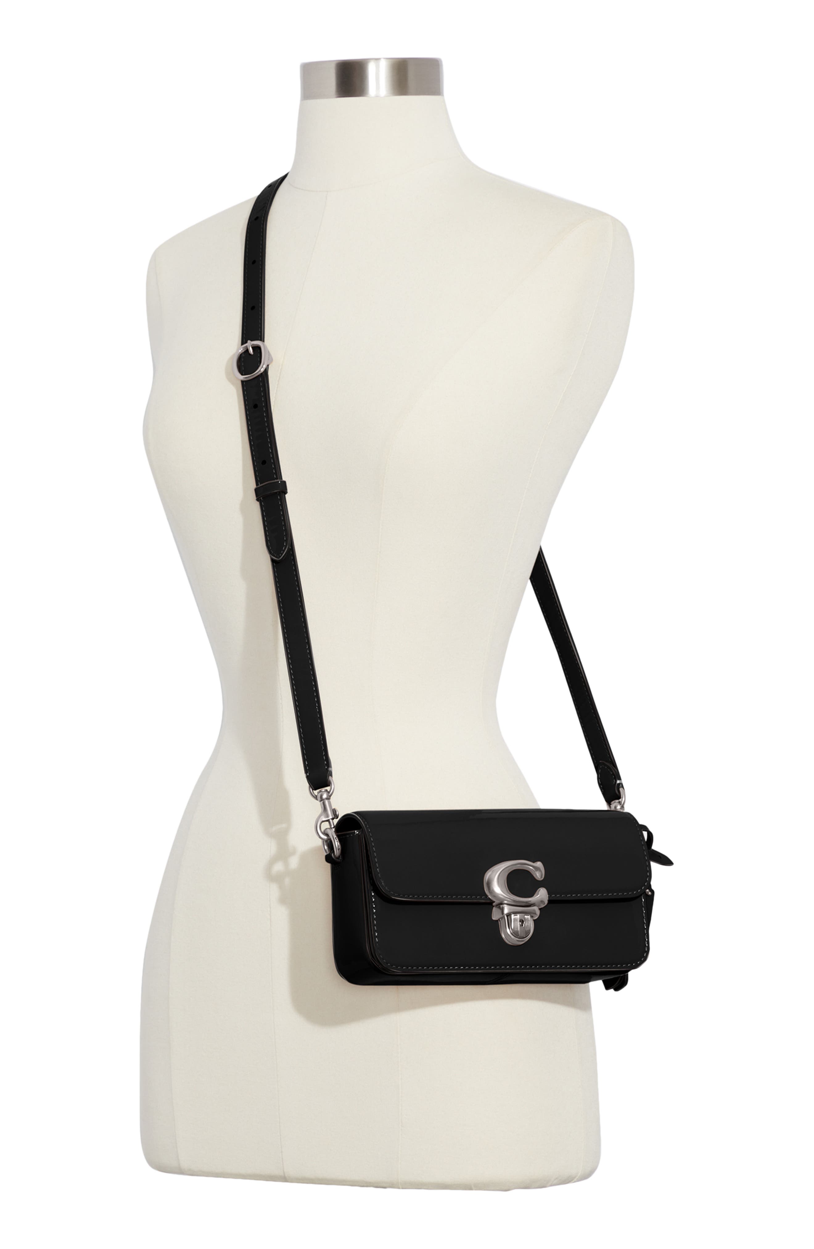 COACH Studio Patent Leather Baguette Shoulder Bag, Alternate, color, 