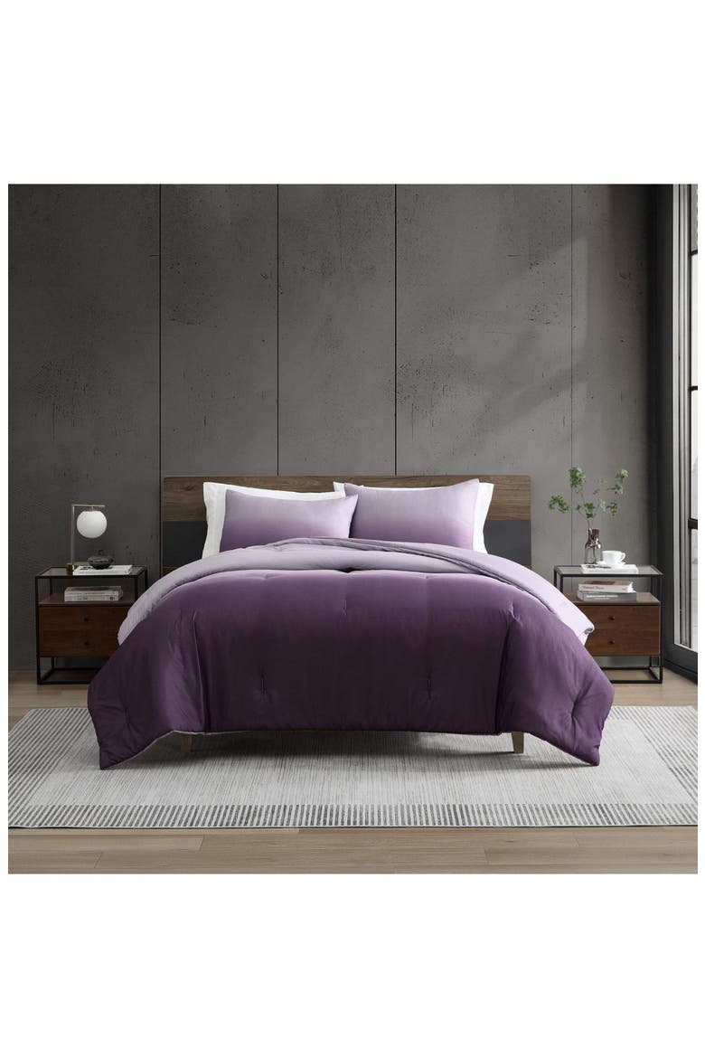 Subtle Ombre Microfiber Comforter Set, Alternate, color, DUSTY PURPLE