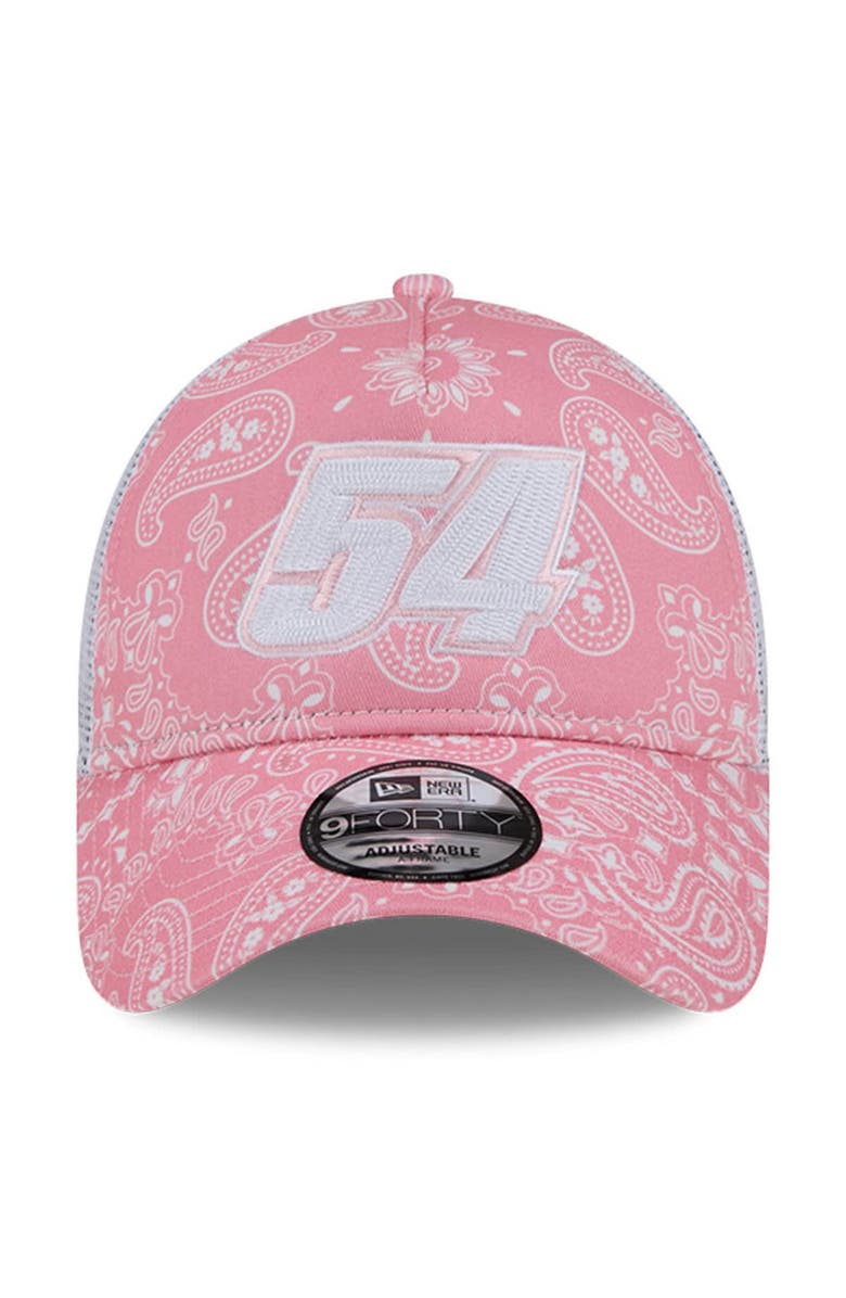 New Era Men's New Era Pink Ty Gibbs 9FORTY A-Frame Trucker Paisley Adjustable Hat, Alternate, color, Pink
