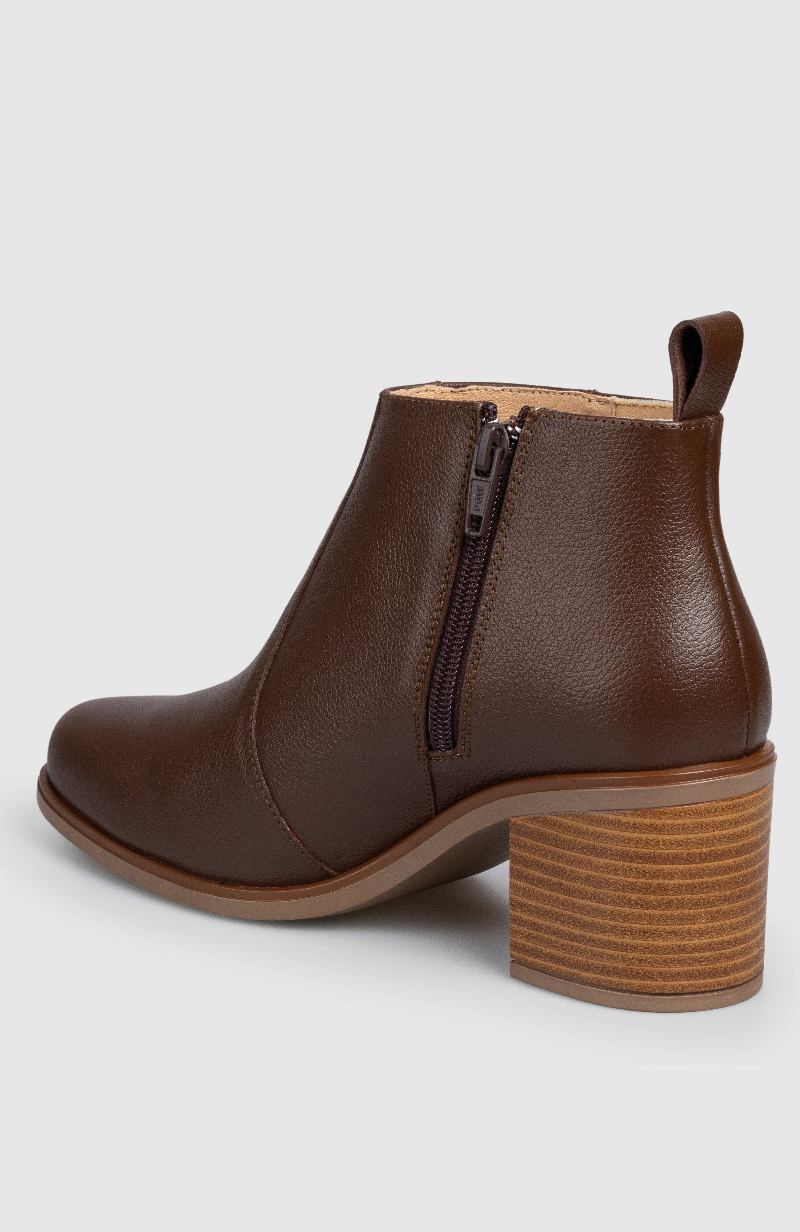 Mia Block Heel Side Up Bootie, Alternate, color, Brown