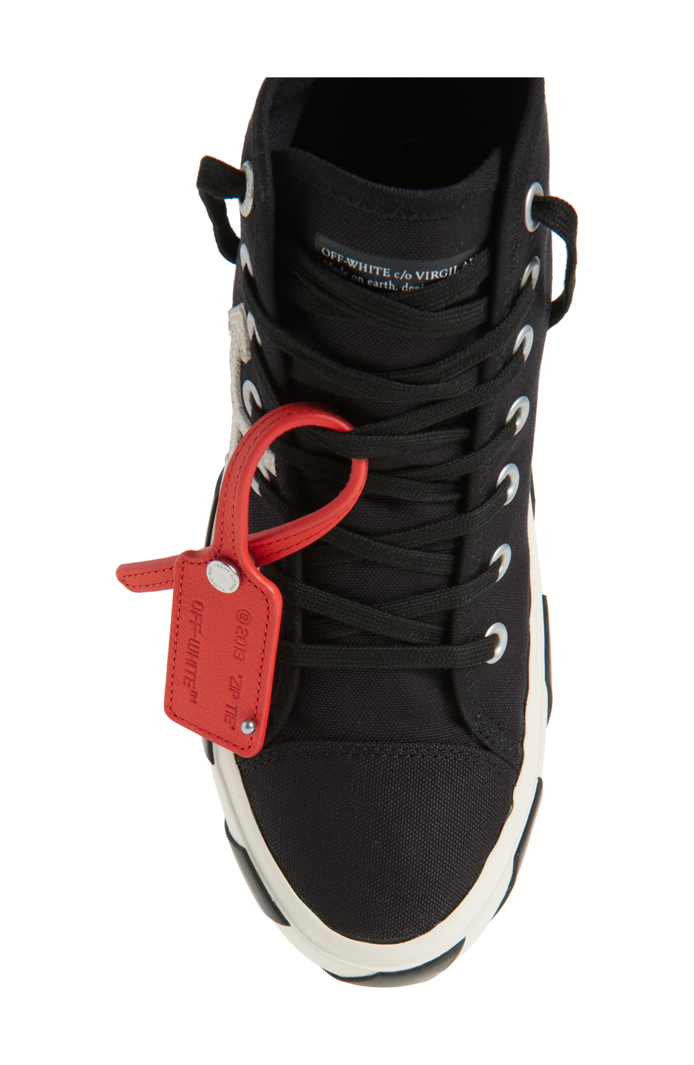 Off-White Mid Top Vulcanized Sneaker, Alternate, color, White And Canvas Black