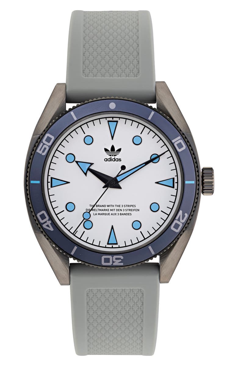 adidas Edition Two Silicone Strap Watch, 42mm, Main, color, 