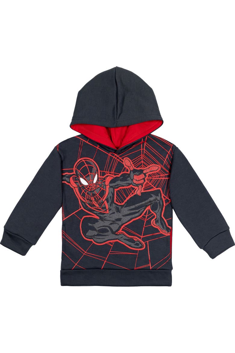 Spider-Man Fleece Pullover Hoodie, Main, color, Miles Morales Dark