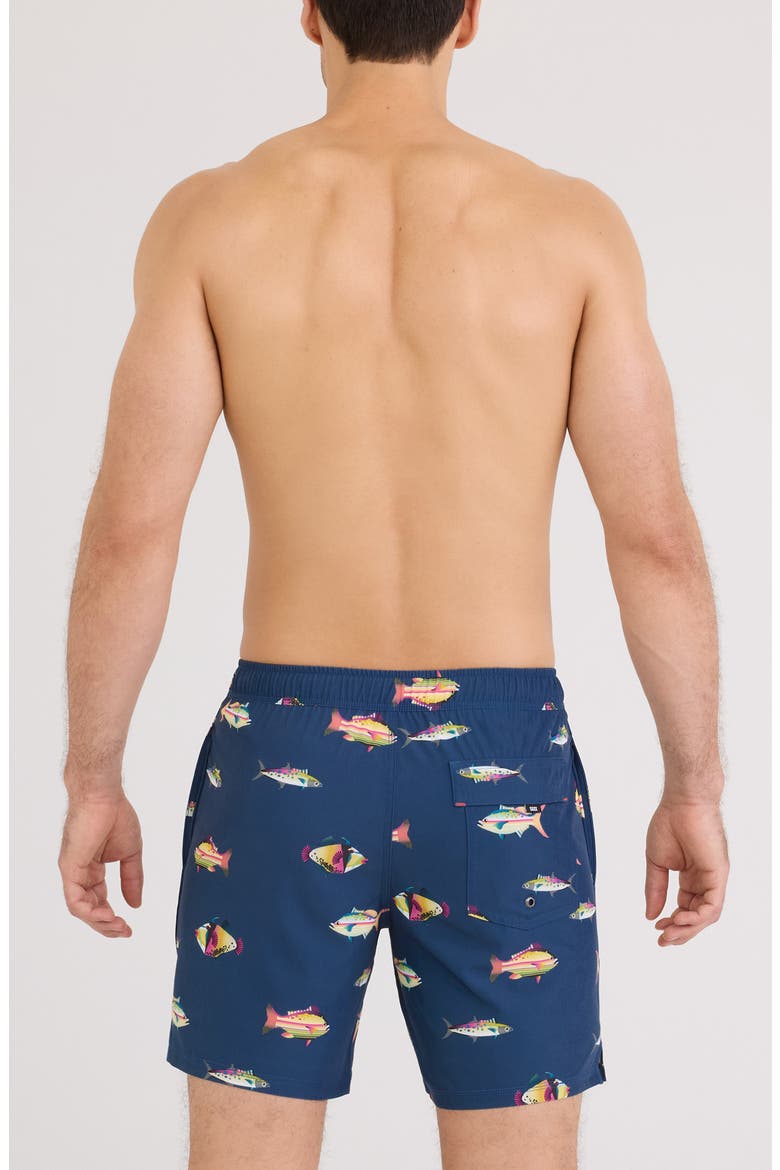 Oh Buoy 2N1 7-Inch Volley Swim Trunks, Alternate, color, GULF FISH-DARK DENIM
