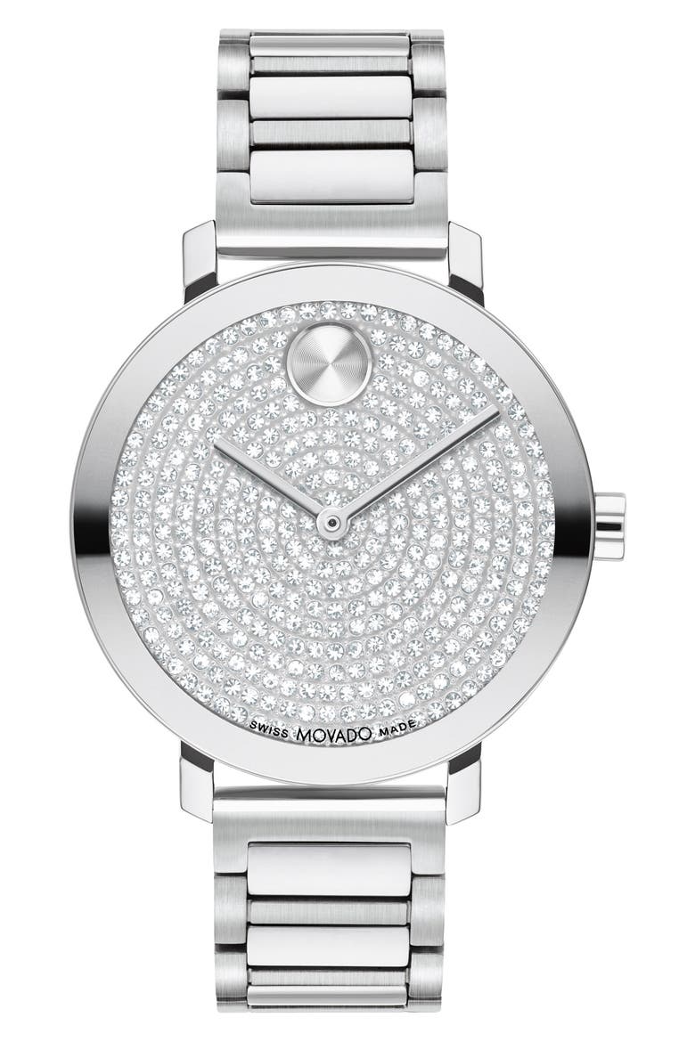 Bold Evolution 2.0 Crystal Bracelet Watch, 34mm, Main, color, SILVER