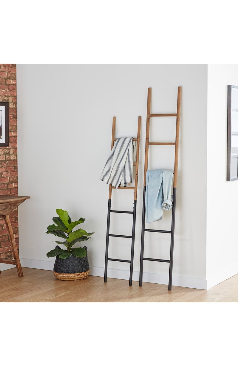 GINGER BIRCH STUDIO Brown Metal Industrial Ladder - Set of 2, Main, color, Brown