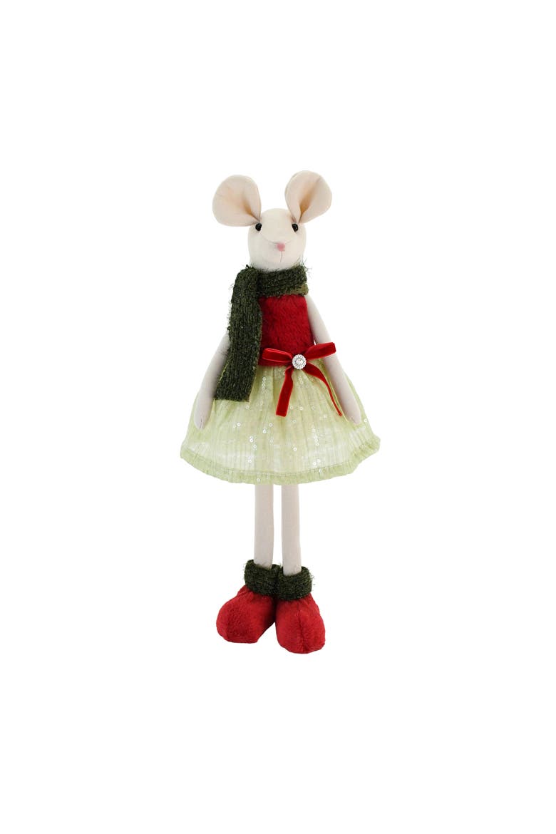 Standing Mouse Figurine for Christmas, Main, color, Red