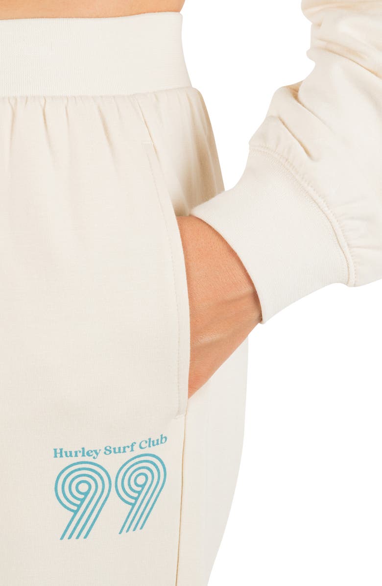 Hurley Rollers Crop Sweatpants, Alternate, color, Off White