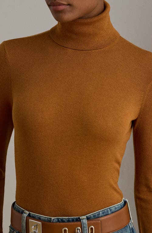 Ralph Lauren Lauren Slim Turtleneck Sweater In Brown