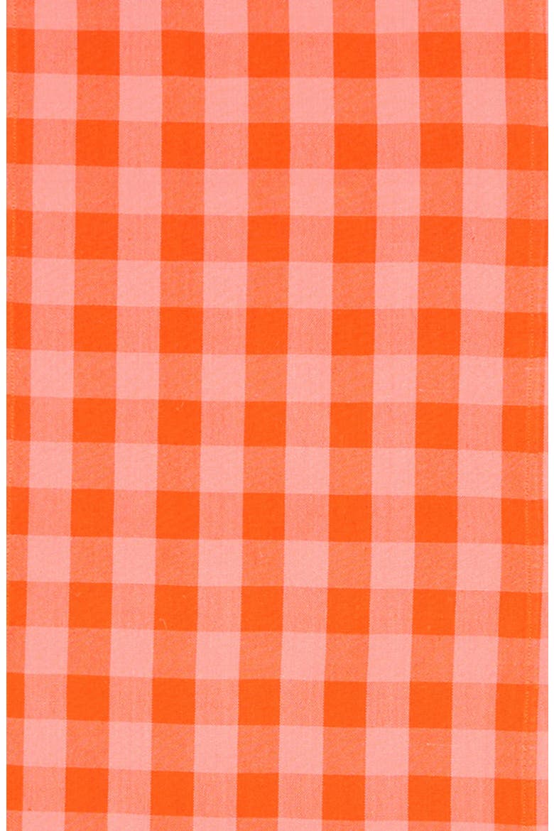 Gingham Guava Table Runner, Alternate, color, GUAVA