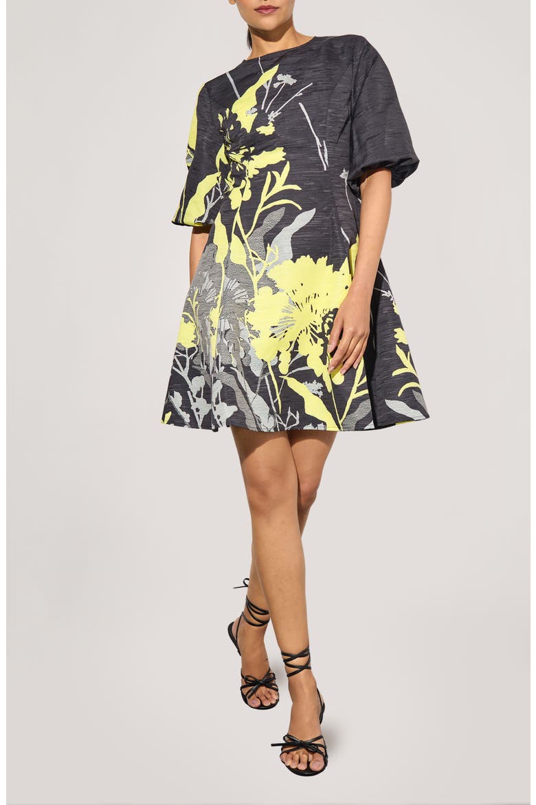 Modern Fit Shantung Metallic Minidress, Main, color, LEMON/ MINK/ LUNAR ROCK/ BLACK