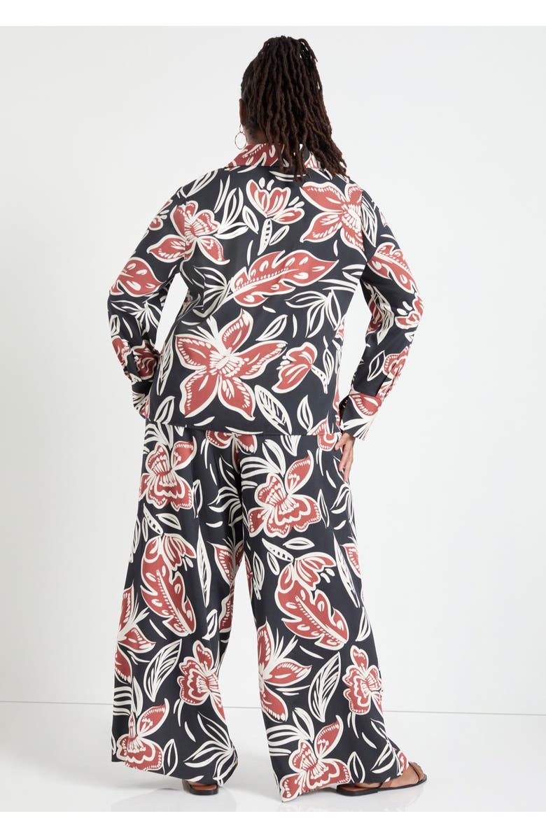 June + Vie Button-Down Blouse, Alternate, color, Batik Floral