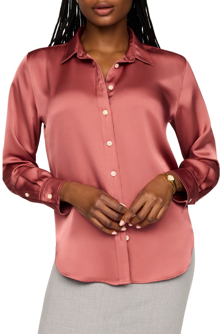 Better Than Silk Button-Down Shirt, Main, color, CHRYSANTHEMUM