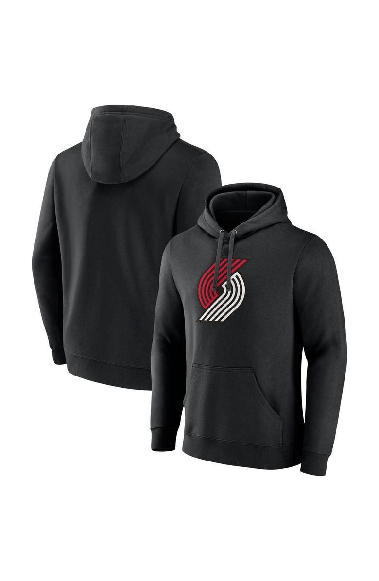 FANATICS Men's Fanatics Branded Black Portland Trail Blazers Primary Logo Pullover Hoodie, Main, color,
