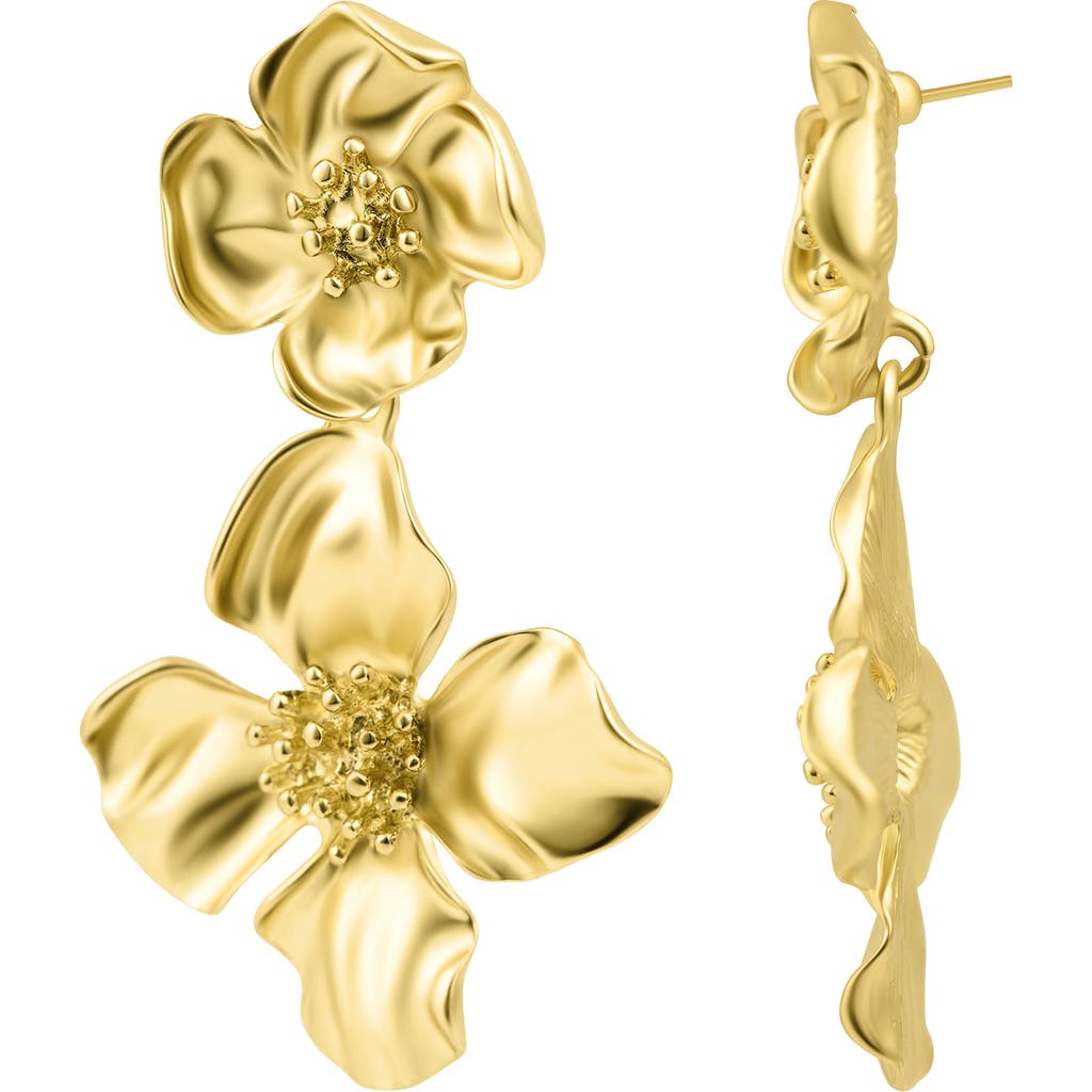 Adornia Flower Drop Earrings In Gold
