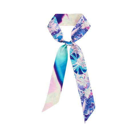 X NYBG "Orchid Neon" Silk Twill Skinny Scarf
