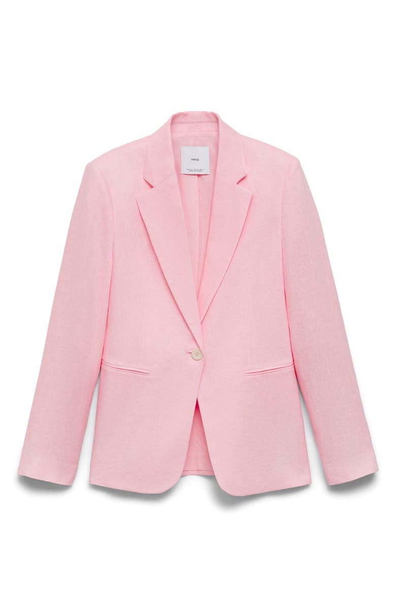 MANGO Boreli Linen Blazer, Alternate, color, Light/ Pastel Pink