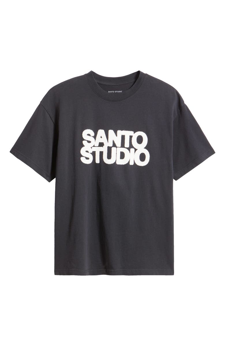SANTO STUDIO Bold Logo Cotton Graphic T-Shirt, Main, color, Black