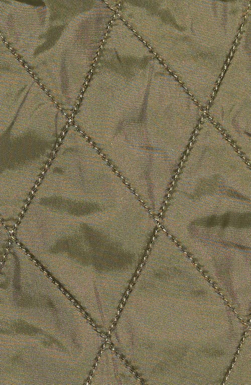 Barbour Beadnell Polarquilt Plaid-trim Utility Coat In Green