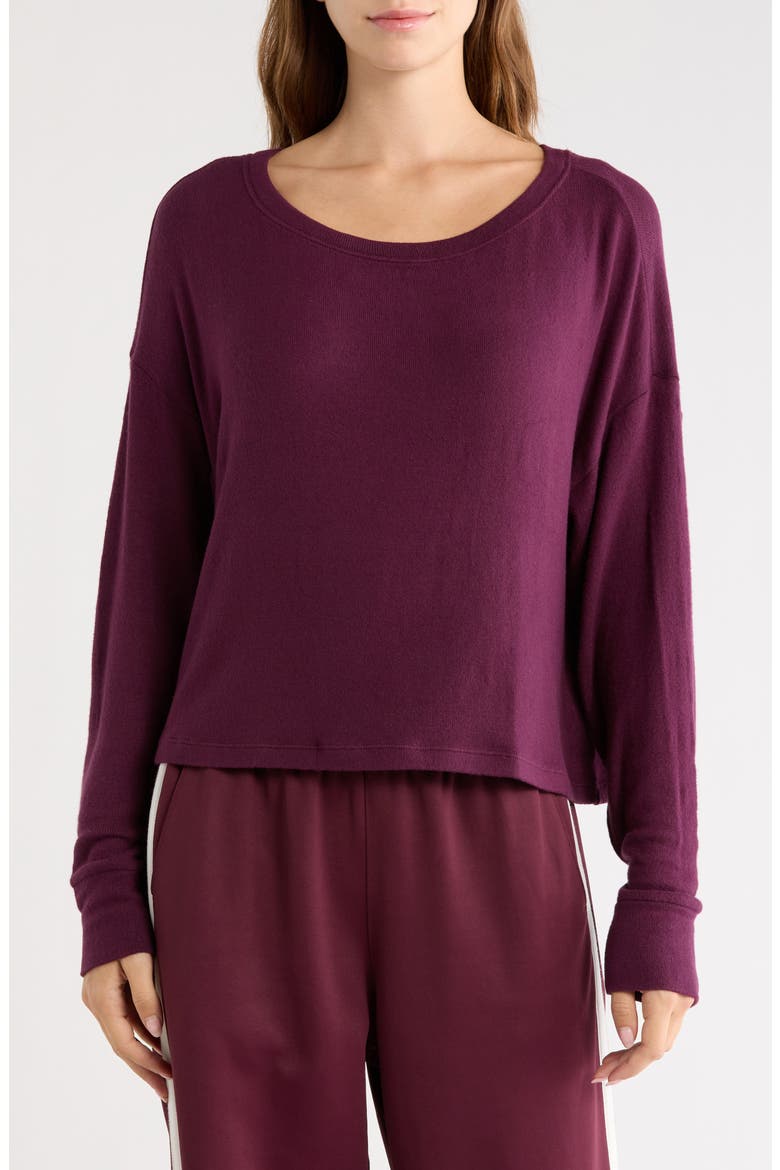 LuxeLayer Pullover Sweatshirt, Main, color, CABERNET