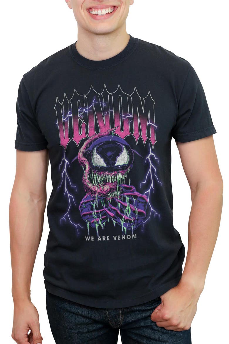 Men's Marvel Venom We Are Venom Lightning  Graphic T-Shirt, Main, color, Black