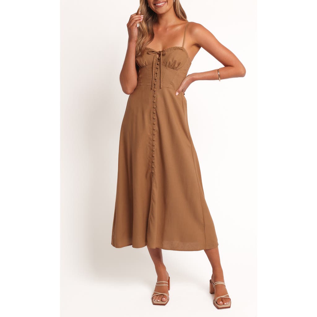 Petal And Pup Petal & Pup Ida Cotton & Linen Sundress In Brown