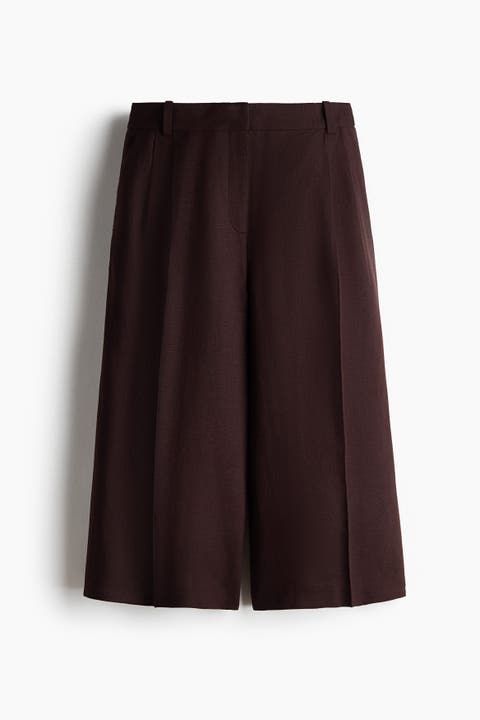Wide Linen-blend Culottes
