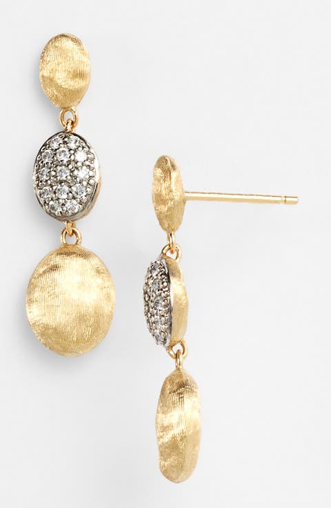 Siviglia 18K Yellow Gold & Diamond Triple Drop Earrings