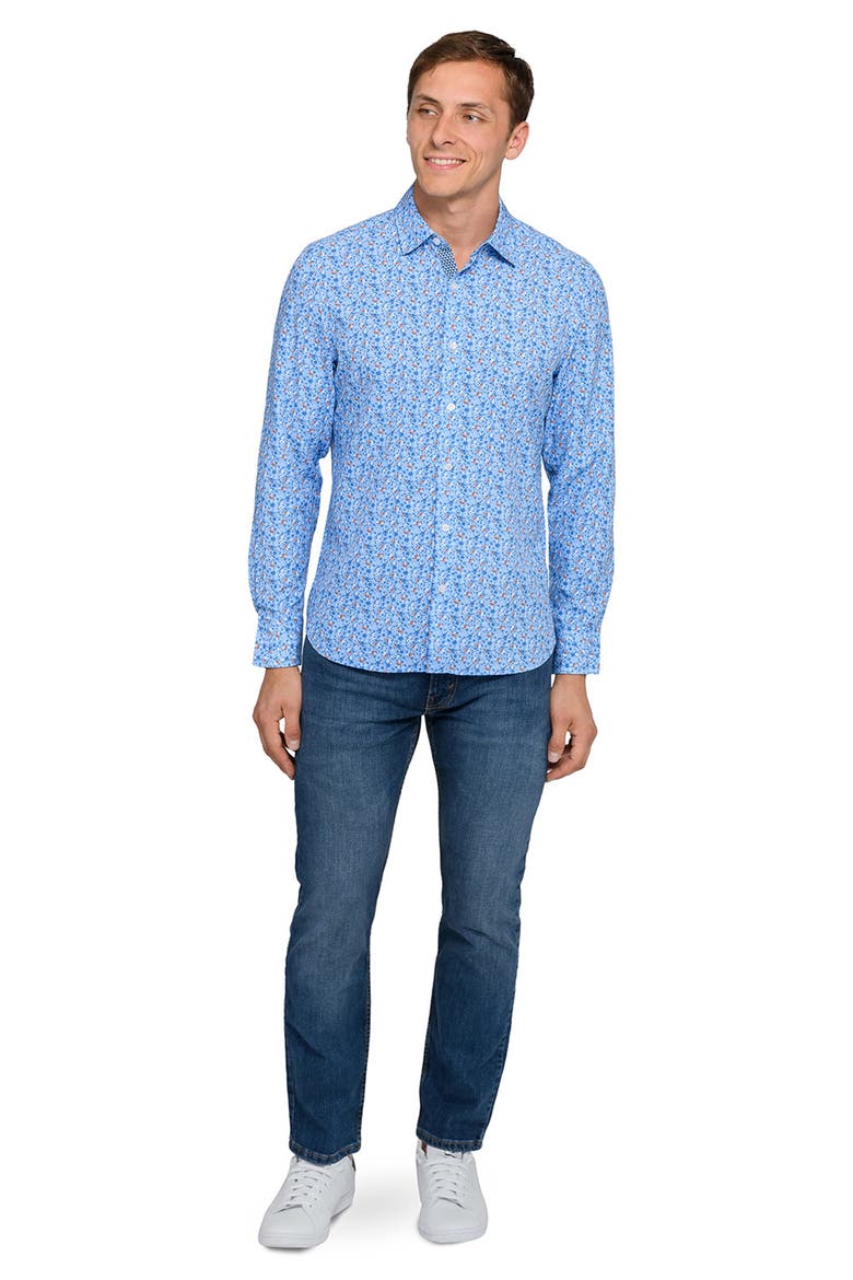 Amber Floral Woven Long Sleeve Basic, Alternate, color, CHAMBRAY BLUE