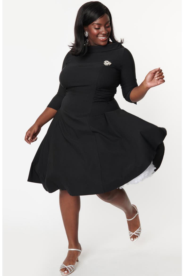 Plus Size Nicola Swing Dress, Alternate, color, Black Accent