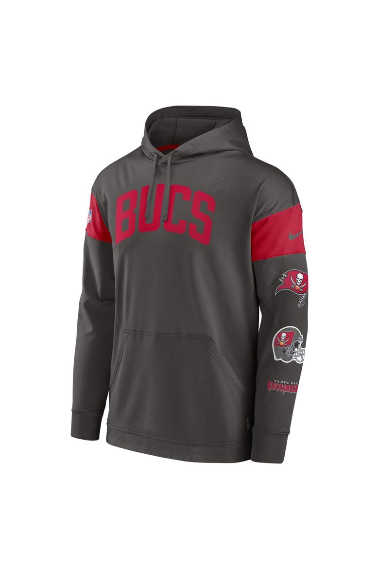 Men's Nike Pewter Tampa Bay Buccaneers Sideline Athletic Arch Jersey Performance Pullover Hoodie, Alternate, color, Pewter