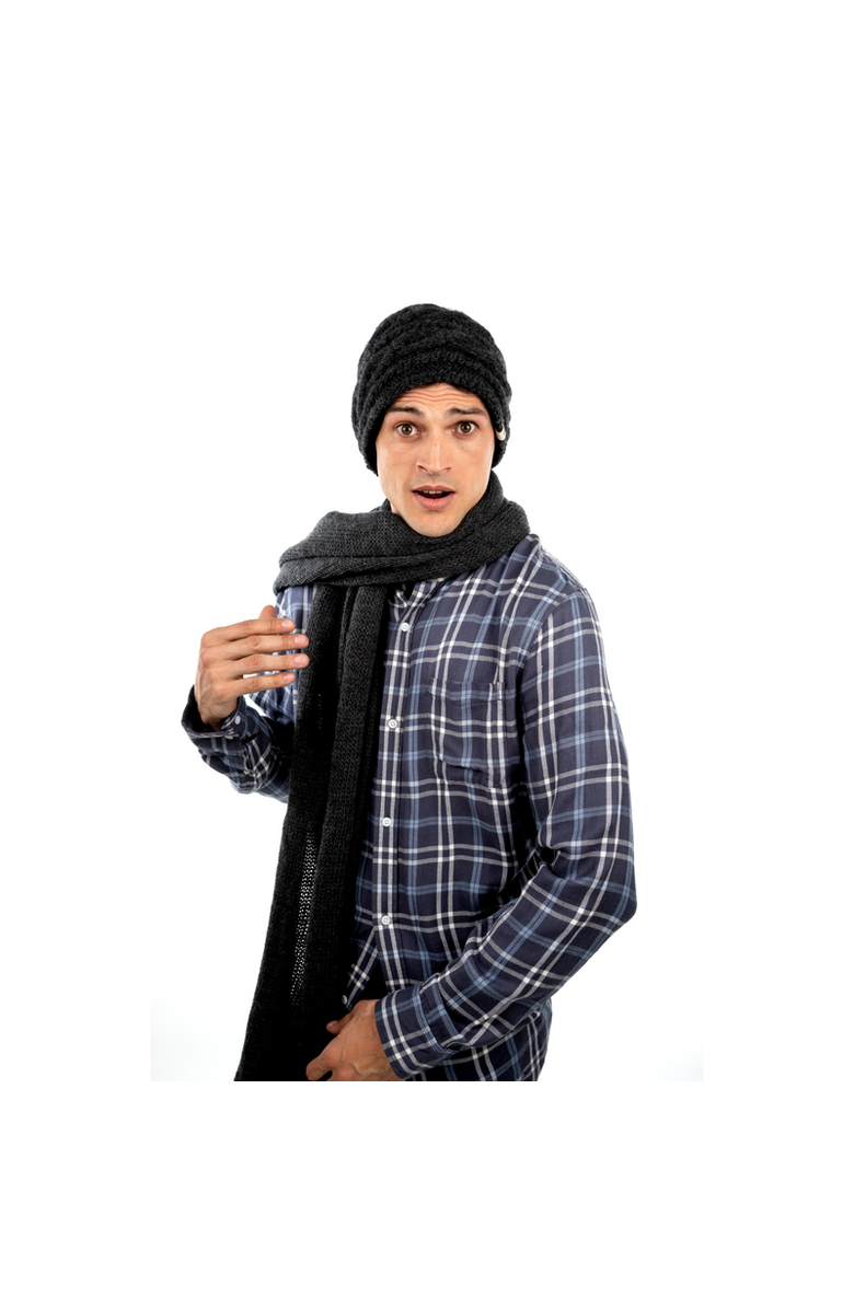 Nirvanna Designs Triple Braid Cable Slouch, Alternate, color, Black