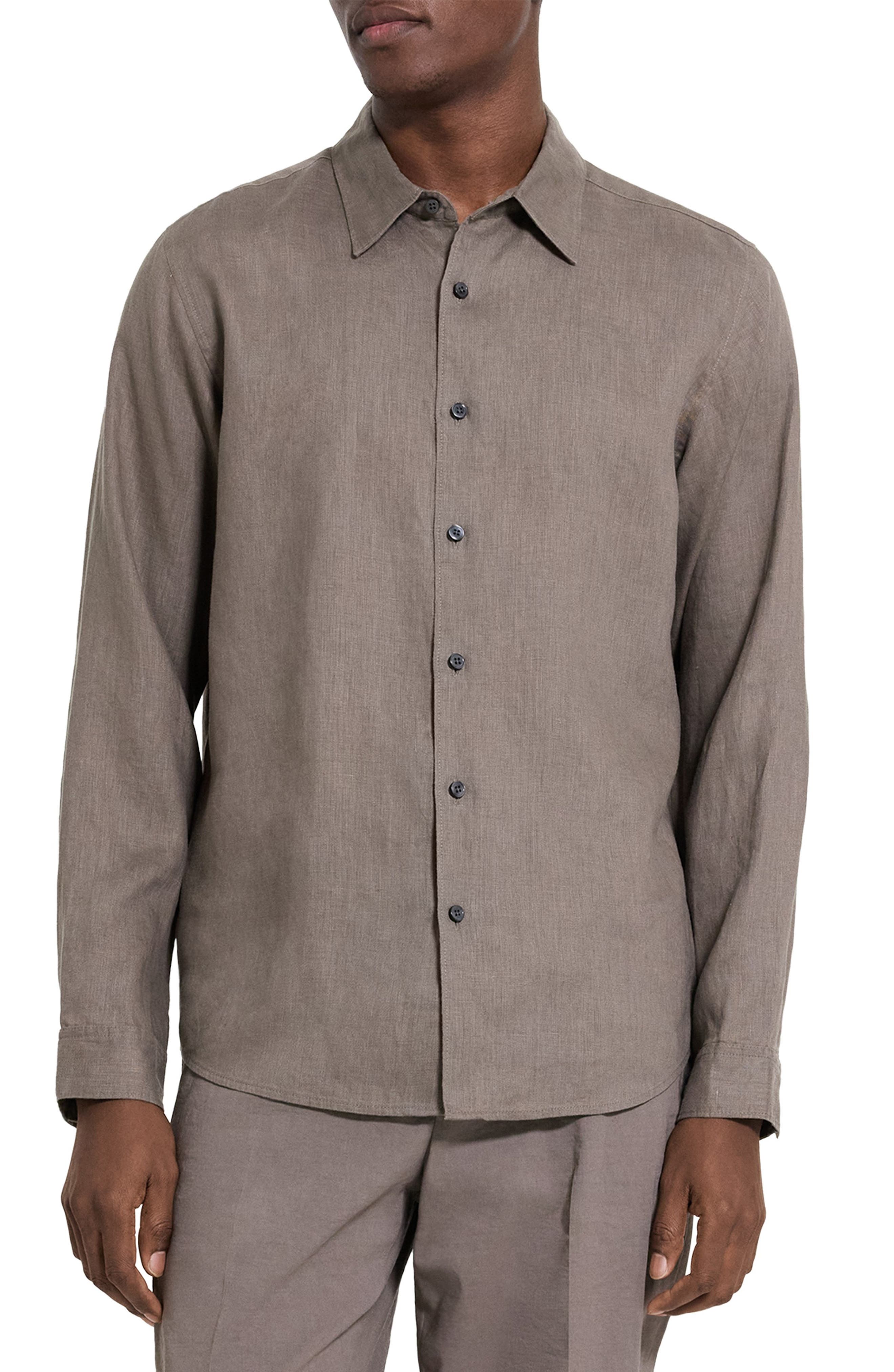 Irving Solid Linen Button-Up Shirt - image 3