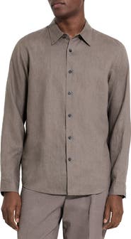 Theory Irving Solid Linen Button-Up Shirt