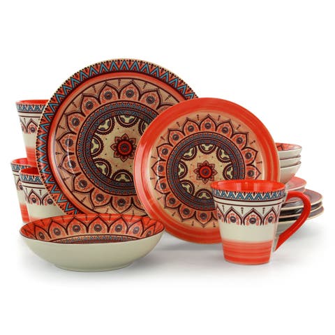 Zen Rust Mozaik 16 Piece Dinnerware Set
