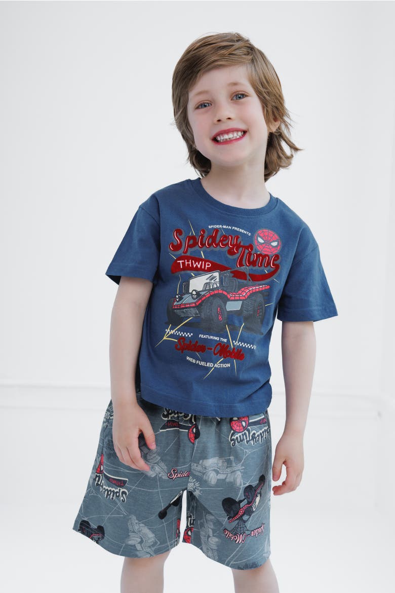 Spider-Man 2-Piece T-Shirt and Shorts Set, Alternate, color, Spider Man Navy Gray