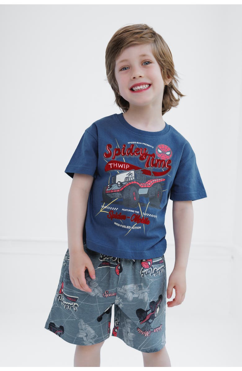 Marvel Spider-Man 2-Piece T-Shirt and Shorts Set, Alternate, color, Spider Man Navy Gray
