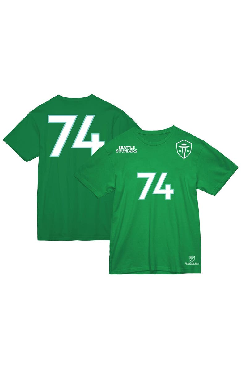 Mitchell & Ness Men's Mitchell & Ness Rave Green Seattle Sounders FC Established T-Shirt, Main, color,