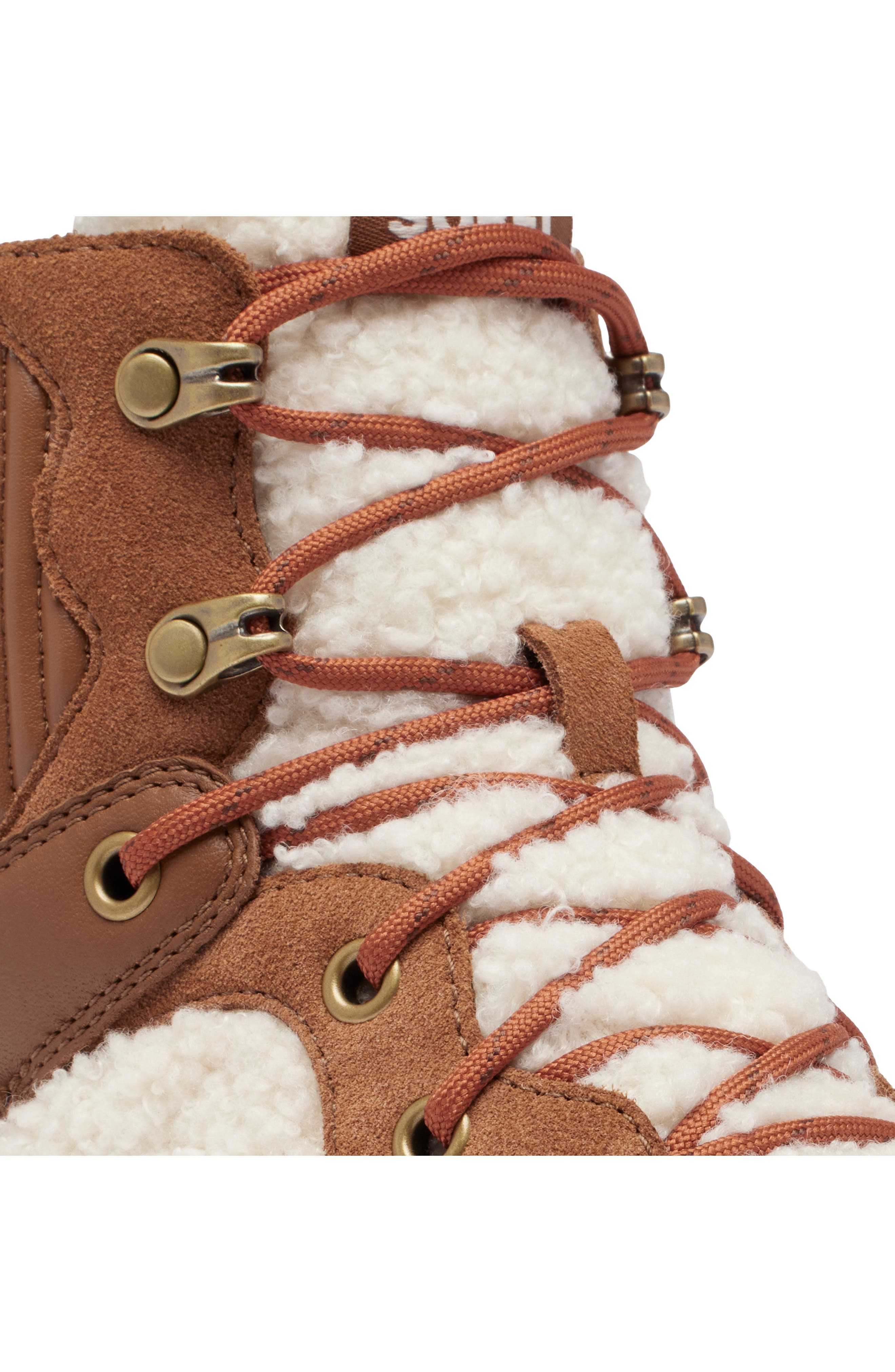 SOREL Brex<sup>™</sup> Faux Shearling Lace-Up Boot, Alternate, color, Velvet Tan/ Sanguine
