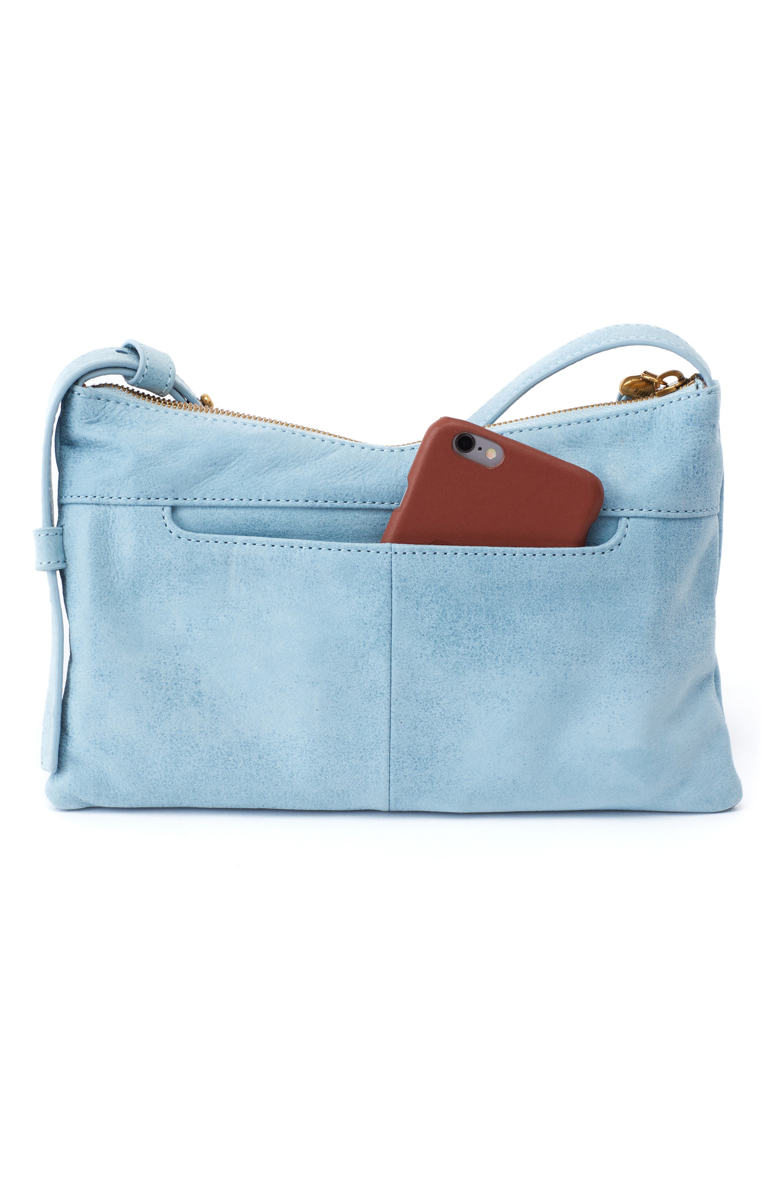Paulette Small Leather Crossbody Bag, Alternate, color, BLUE TOPAZ