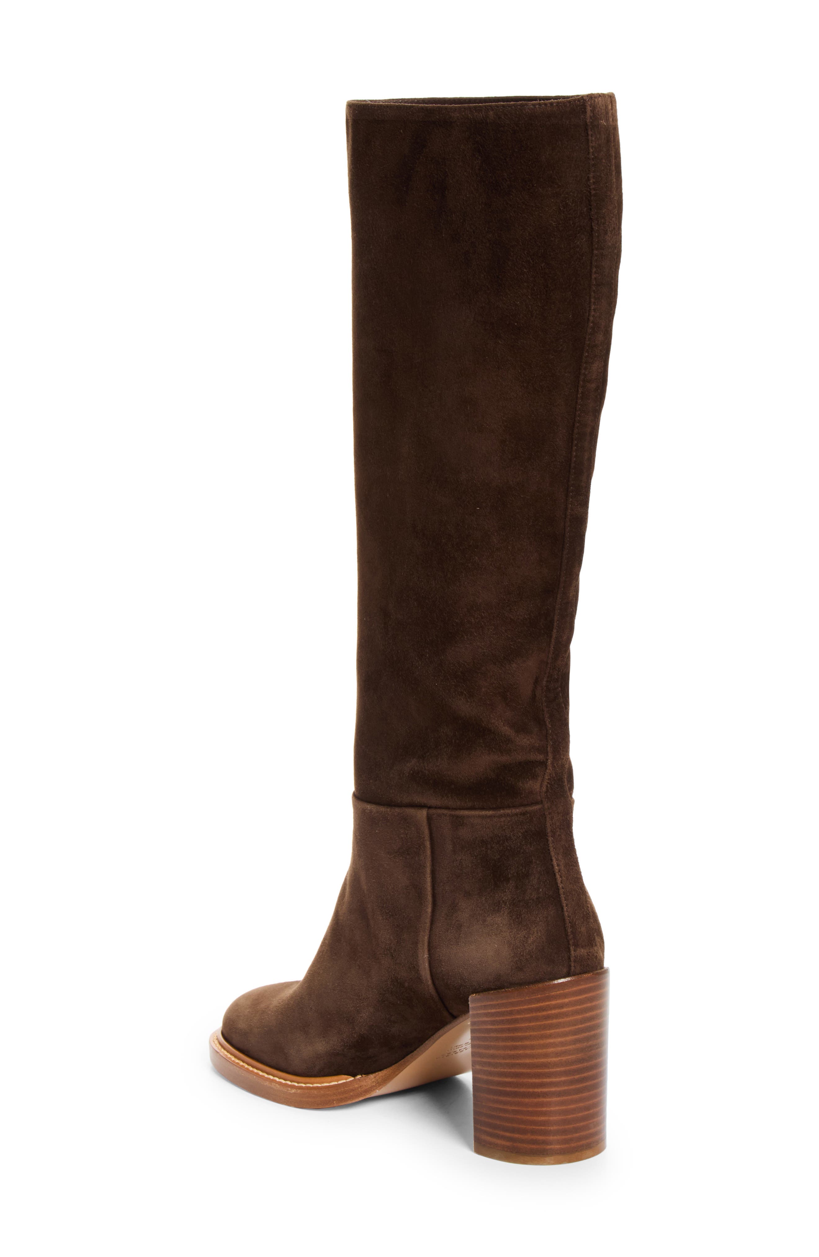Bocca Suede Knee High Boot, Alternate, color, DARK CHOCOLATE